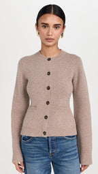 Cardigan Femme Ajusté à Col Rond Boutonné