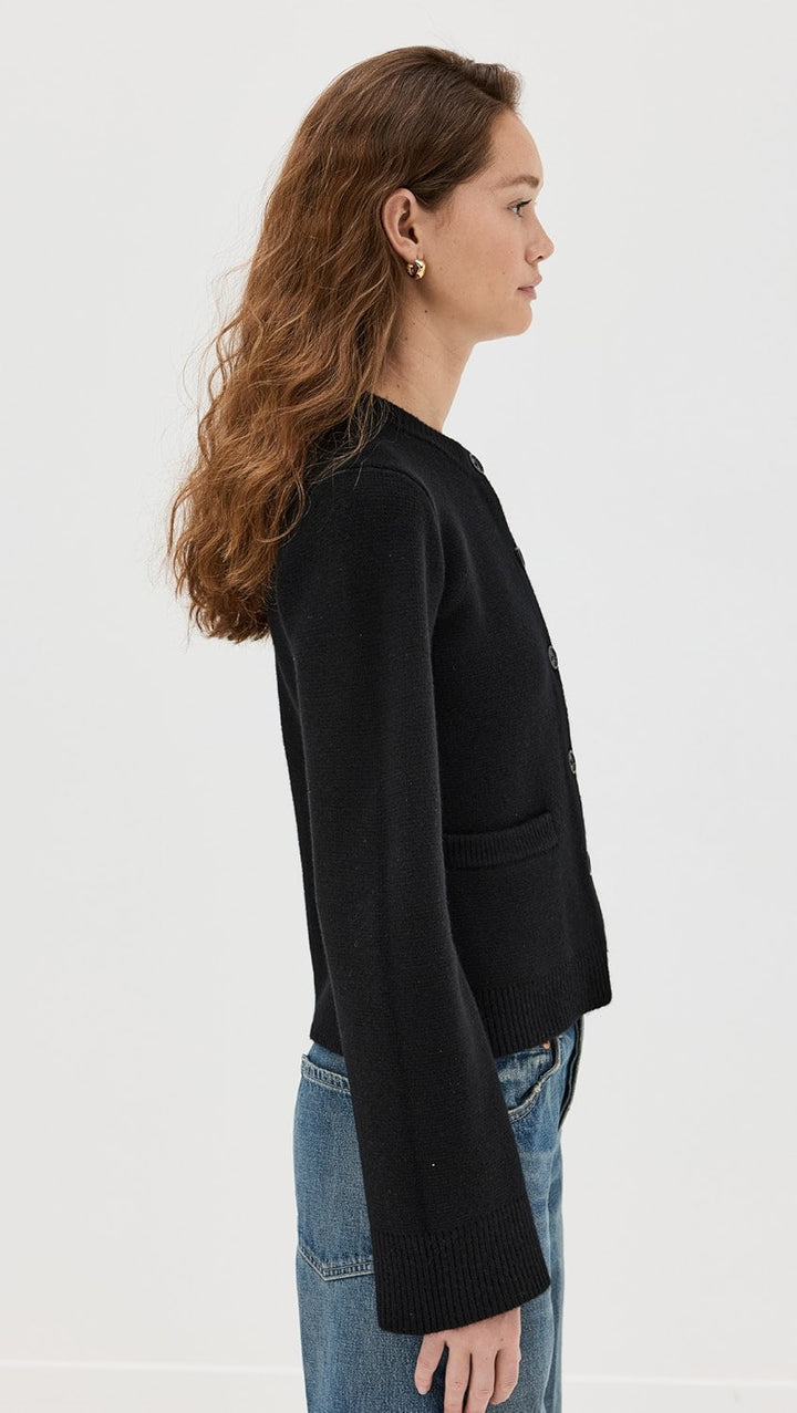 Cardigan Femme Ajusté à Col Rond Boutonné