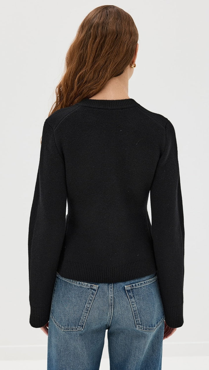 Cardigan Femme Ajusté à Col Rond Boutonné