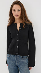 Cardigan Femme Ajusté à Col Rond Boutonné