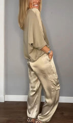 Ensemble Satiné Haut Ample et Pantalon Jogger