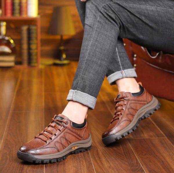 Chaussures en Cuir Robustes Semelle Épaisse Confort et Style Urbain