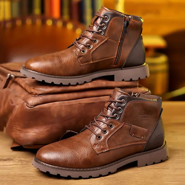 Bottines en Cuir Robustes Semelle Épaisse Confort et Style Moderne