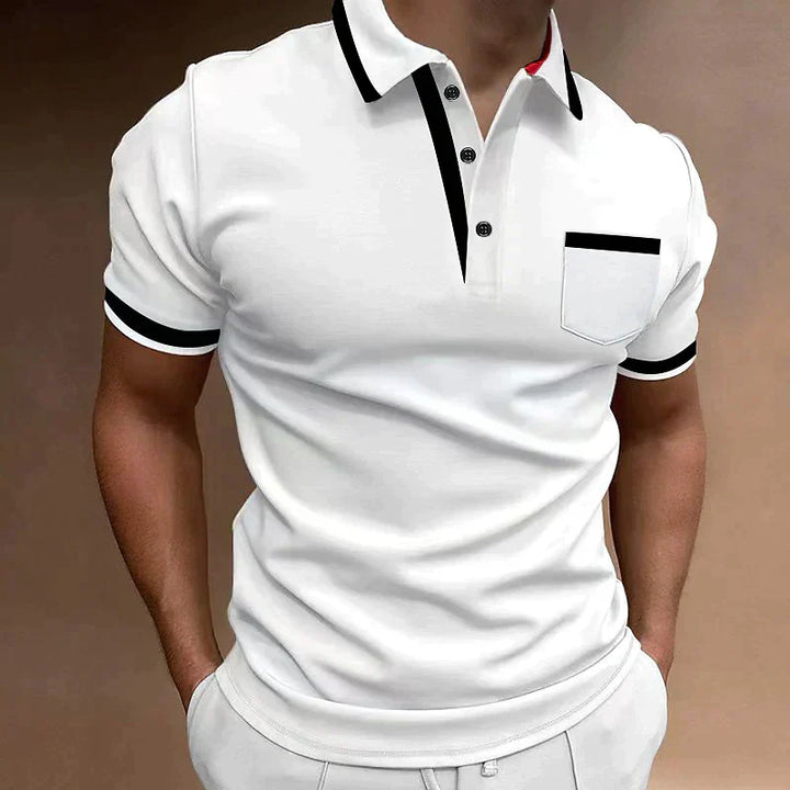 Polo Homme Contrasté Style Élégant