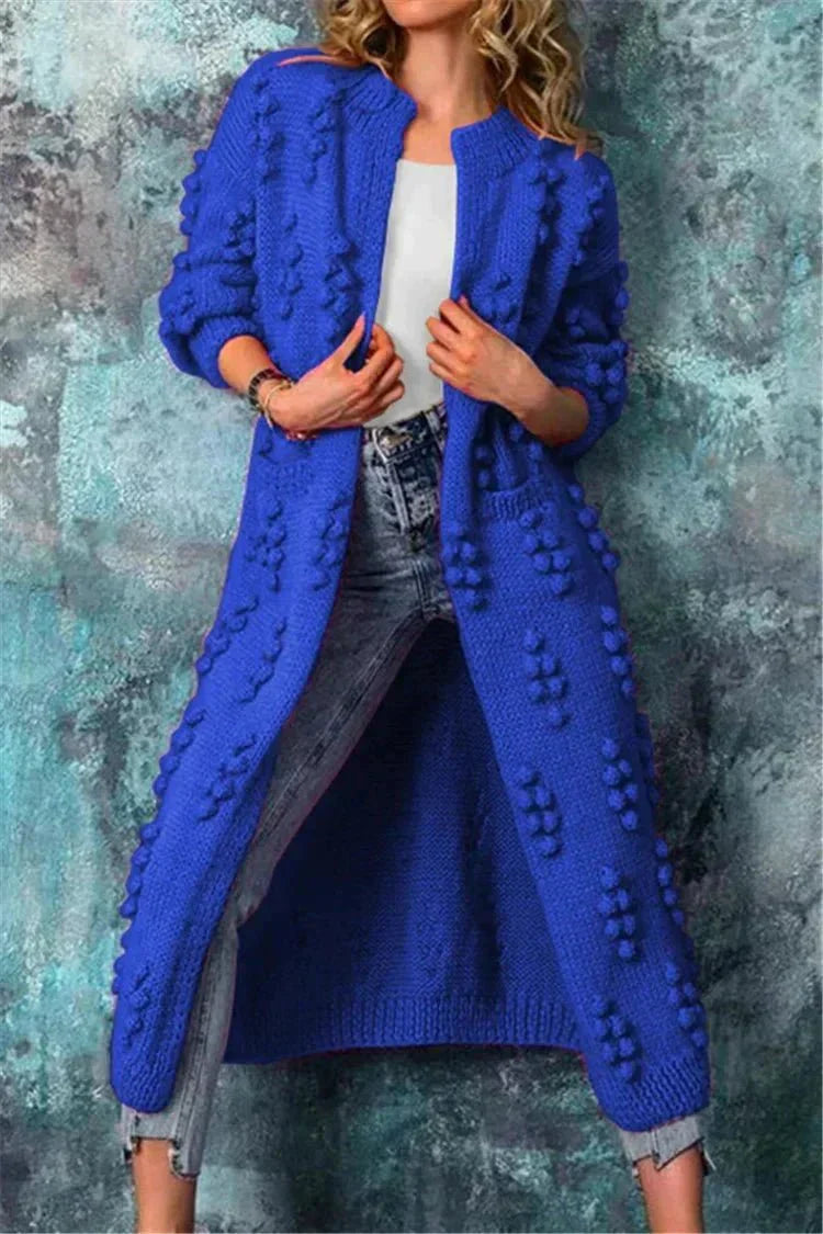 Cardigan Long Femme en Maille Texturée