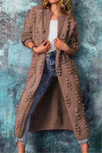 Cardigan Long Femme en Maille Texturée