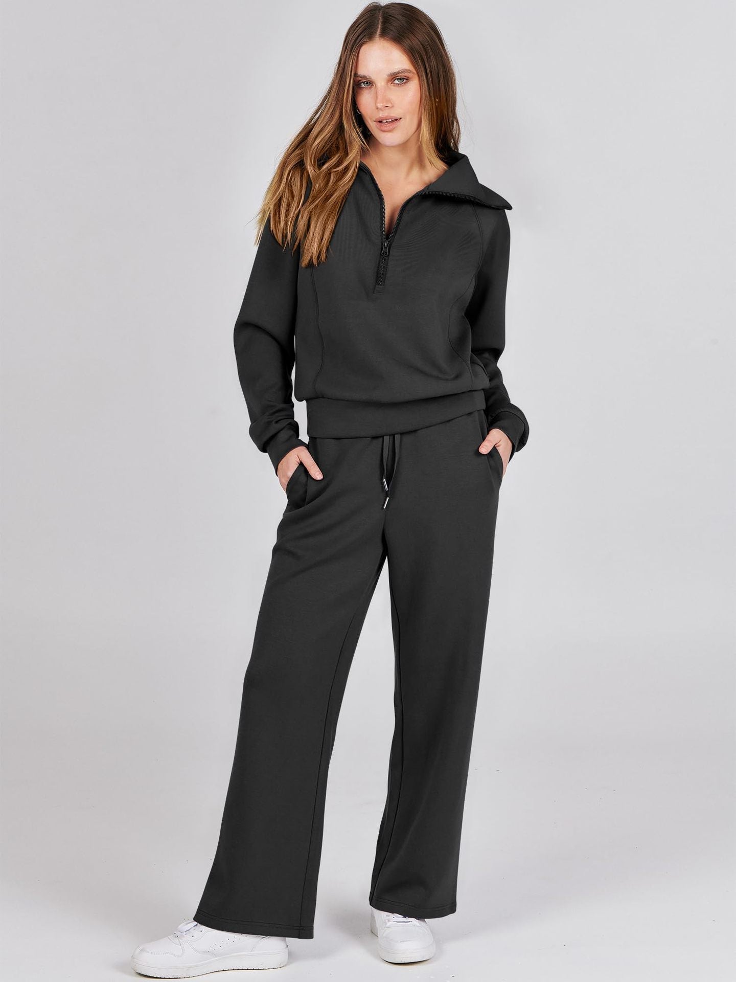 Ensemble Maille Col V et Pantalon Large