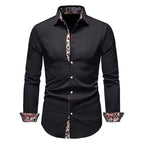 Chemise Ajustée Élégante Col Contrasté et Style Moderne