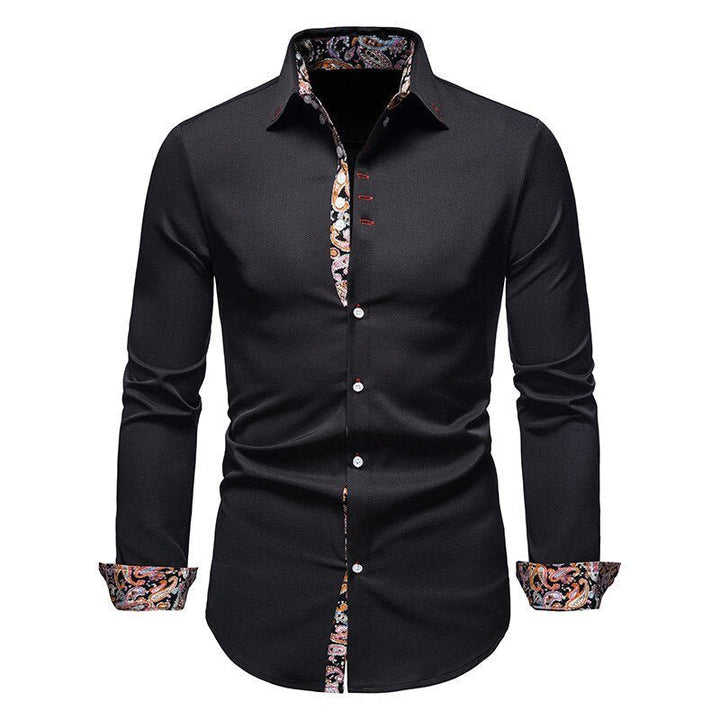 Chemise Ajustée Élégante Col Contrasté et Style Moderne