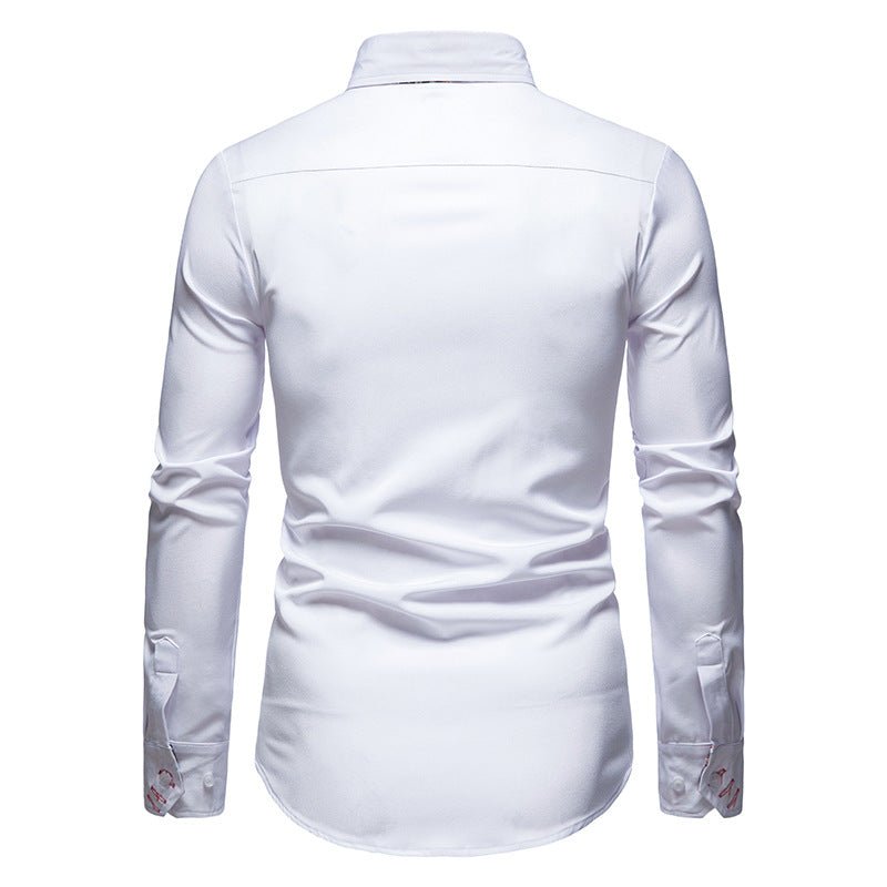 Chemise Ajustée Élégante Col Contrasté et Style Moderne