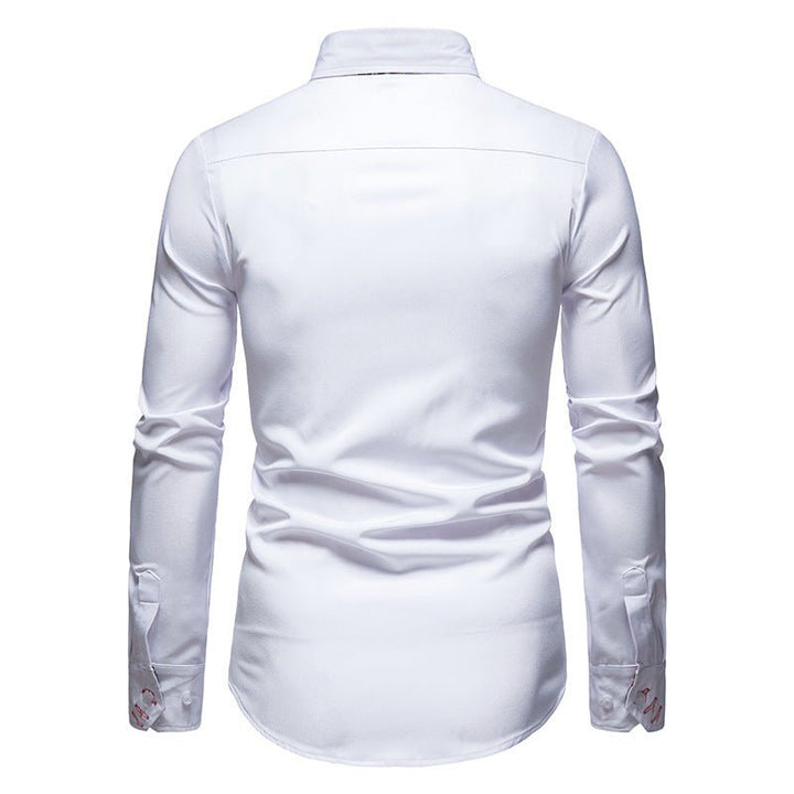 Chemise Ajustée Élégante Col Contrasté et Style Moderne