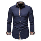 Chemise Ajustée Élégante Col Contrasté et Style Moderne