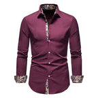 Chemise Ajustée Élégante Col Contrasté et Style Moderne