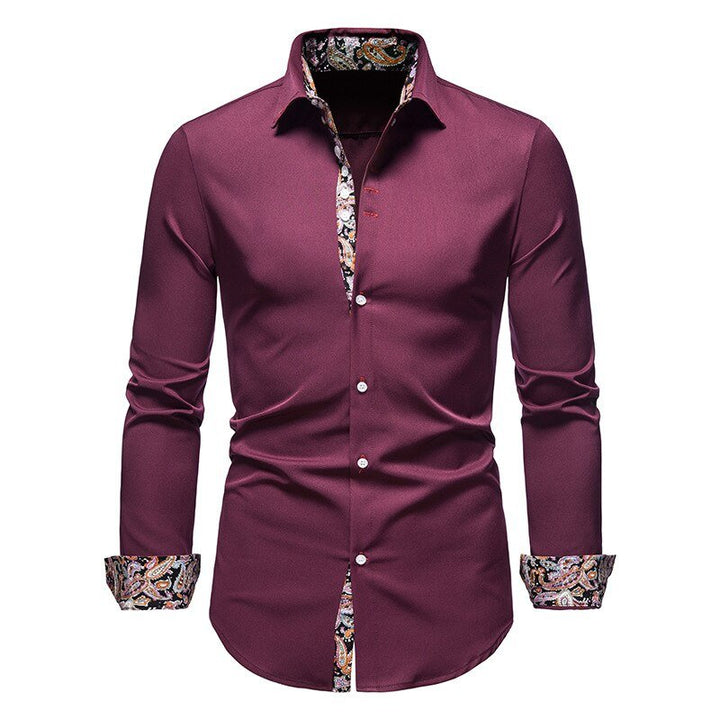 Chemise Ajustée Élégante Col Contrasté et Style Moderne