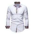 Chemise Ajustée Élégante Col Contrasté et Style Moderne