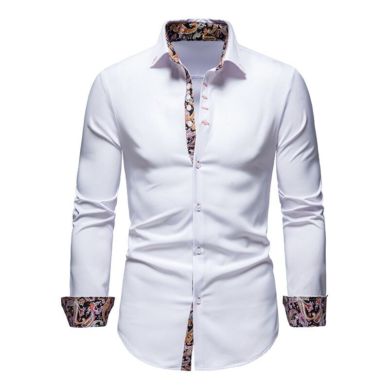 Chemise Ajustée Élégante Col Contrasté et Style Moderne
