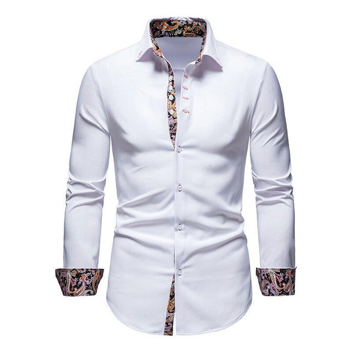 Chemise Ajustée Élégante Col Contrasté et Style Moderne