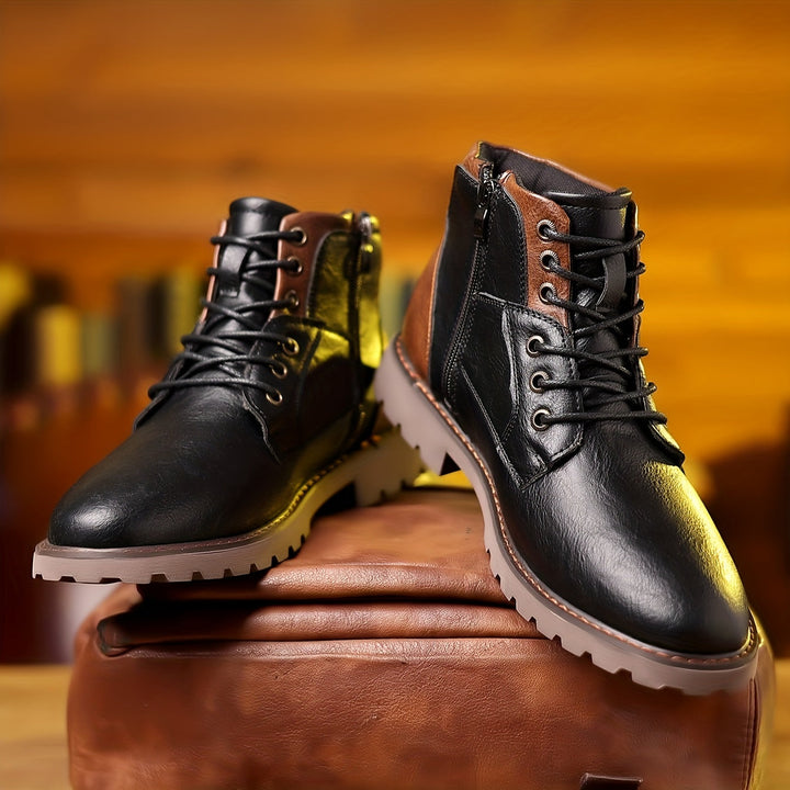Bottines en Cuir Robustes Semelle Épaisse Confort et Style Moderne