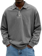 Sweat Col Polo Décontracté Confort Doux et Style Moderne