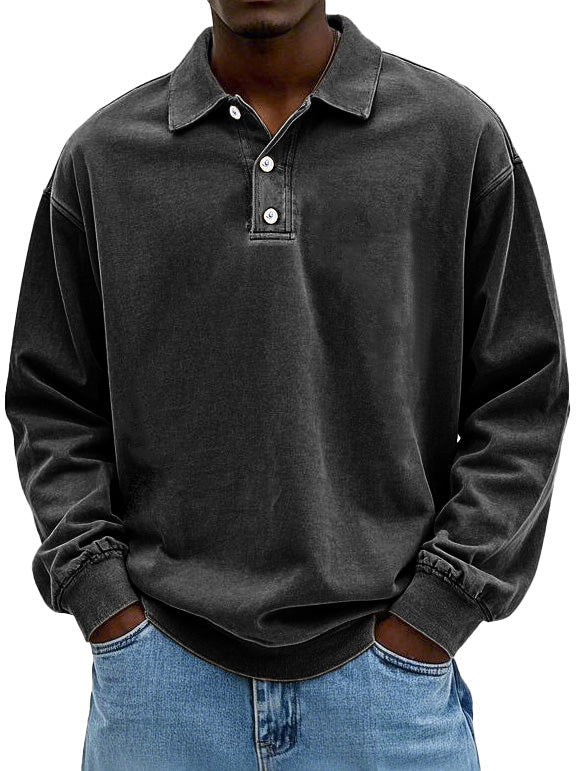 Sweat Col Polo Décontracté Confort Doux et Style Moderne