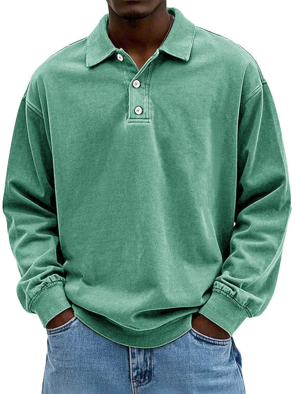 Sweat Col Polo Décontracté Confort Doux et Style Moderne