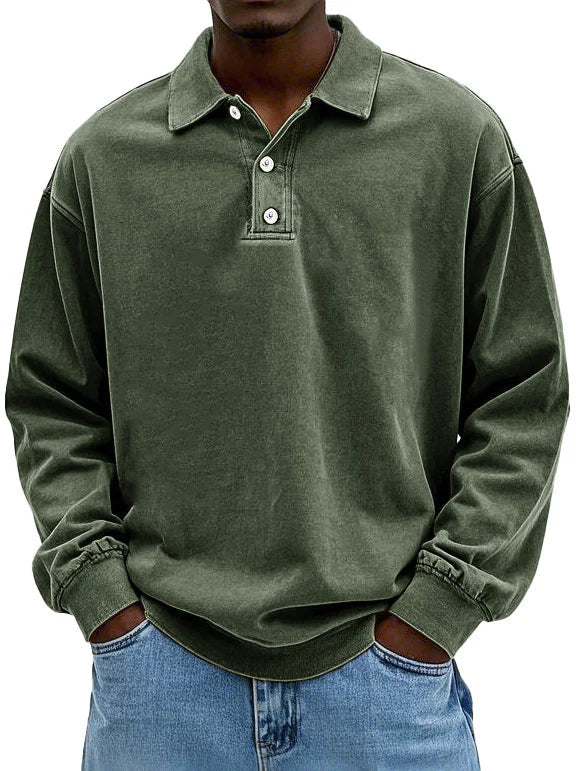 Sweat Col Polo Décontracté Confort Doux et Style Moderne