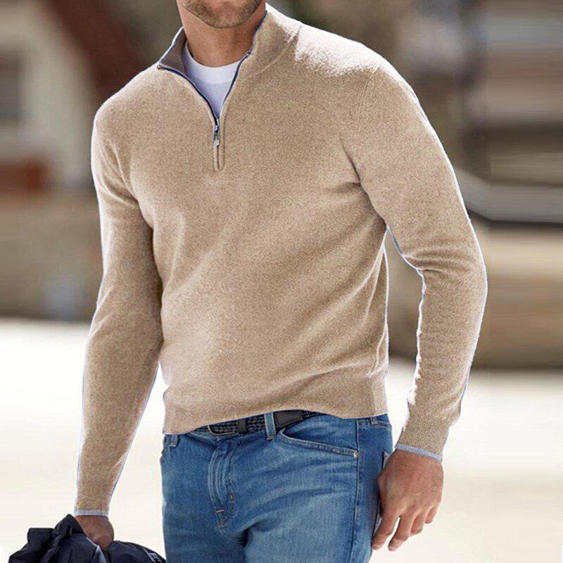 Pull Col Zippé Élégant Confort Doux et Style Moderne