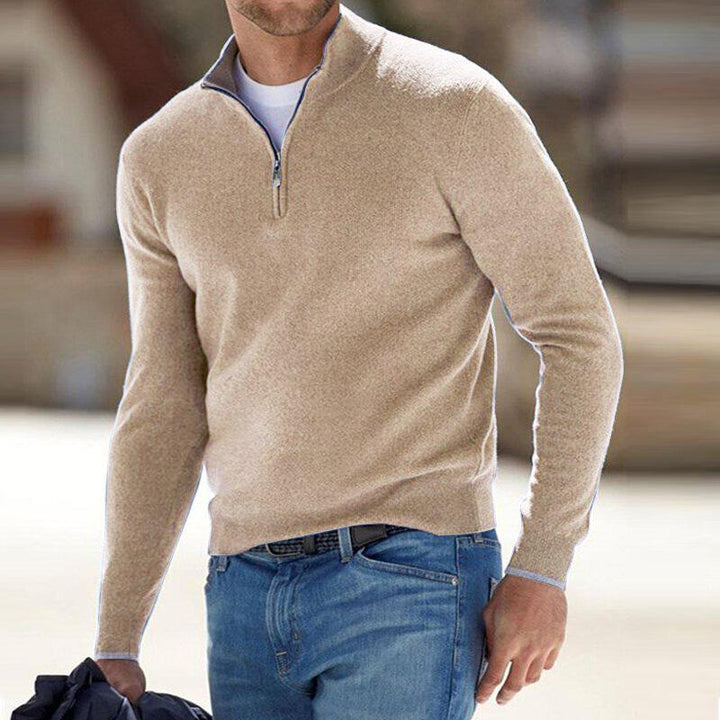 Pull Col Zippé Élégant Confort Doux et Style Moderne