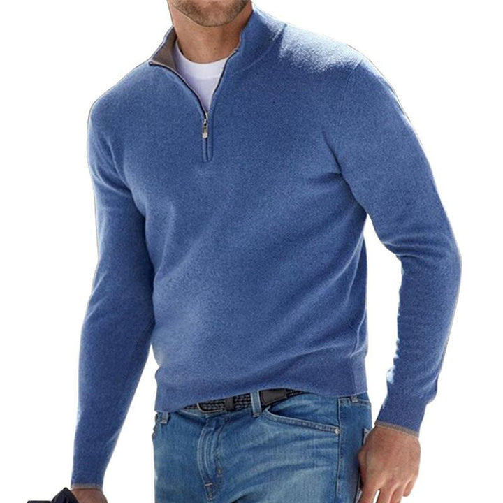 Pull Col Zippé Élégant Confort Doux et Style Moderne