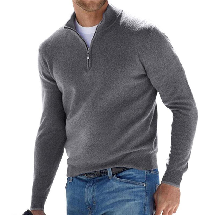 Pull Col Zippé Élégant Confort Doux et Style Moderne