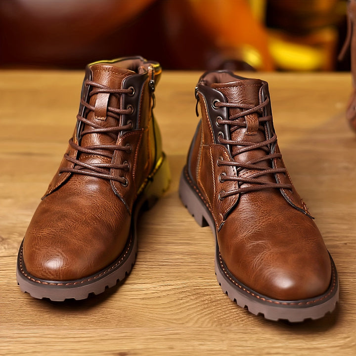 Bottines en Cuir Robustes Semelle Épaisse Confort et Style Moderne