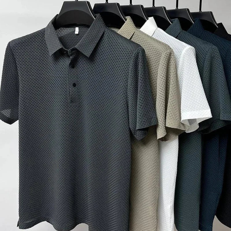 Polo Homme Texturé Élégance Moderne