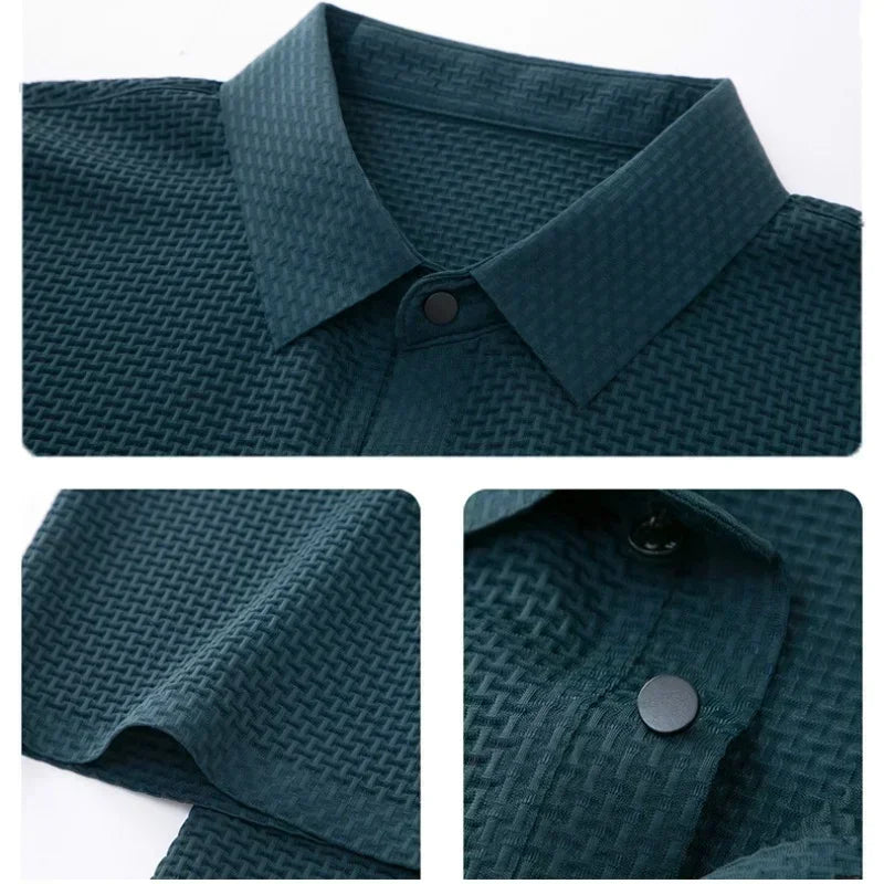 Polo Homme Texturé Élégance Moderne