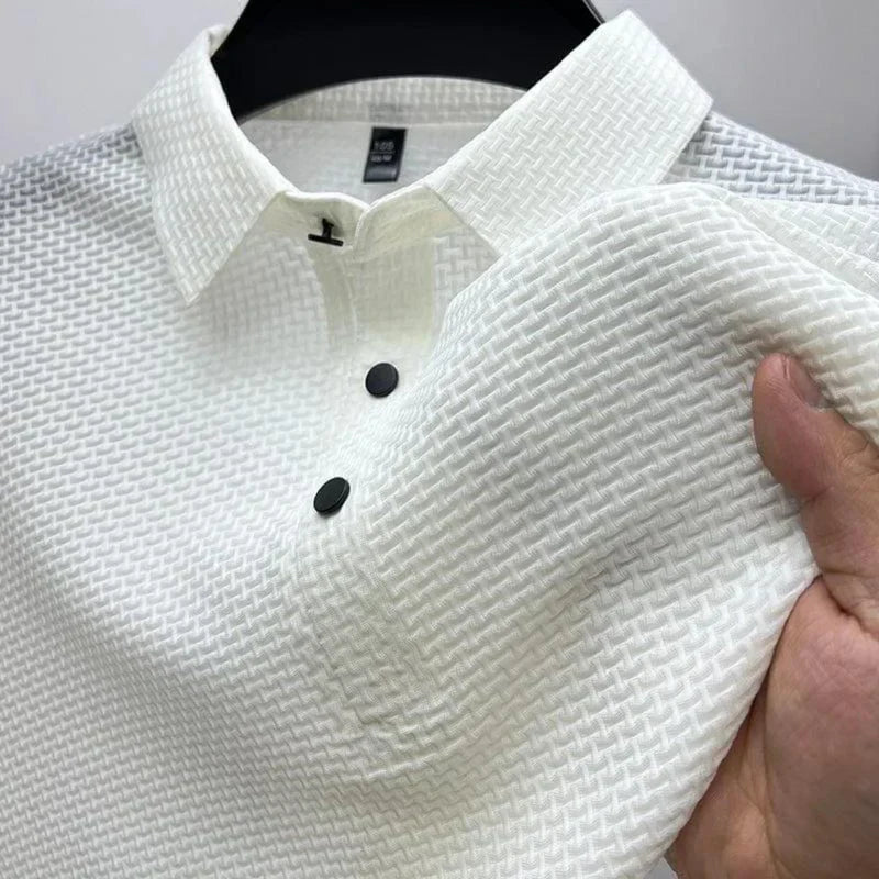 Polo Homme Texturé Élégance Moderne