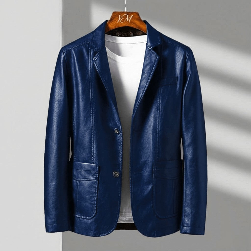 Blazer Homme Similicuir Élégance Moderne