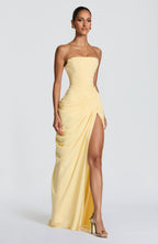 Robe Longue Bustier Drapée Femme