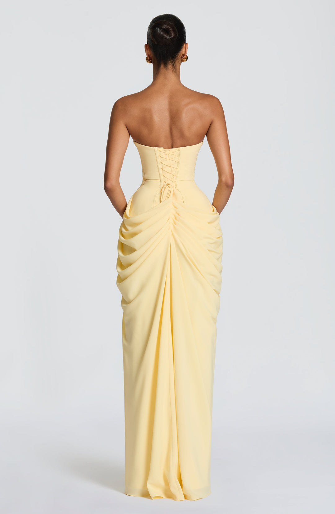 Robe Longue Bustier Drapée Femme