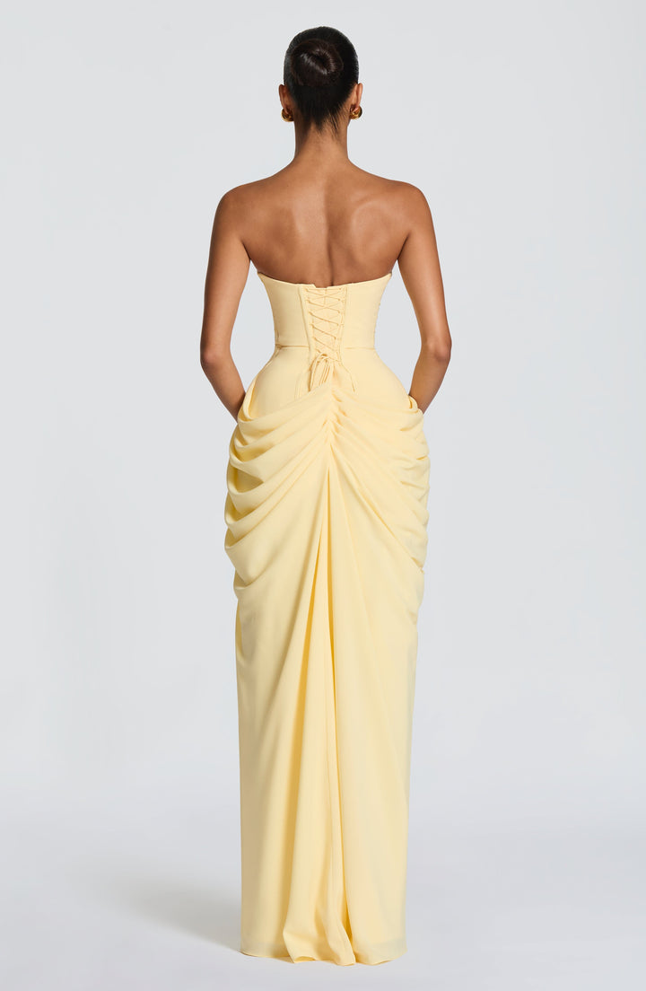 Robe Longue Bustier Drapée Femme