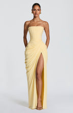 Robe Longue Bustier Drapée Femme