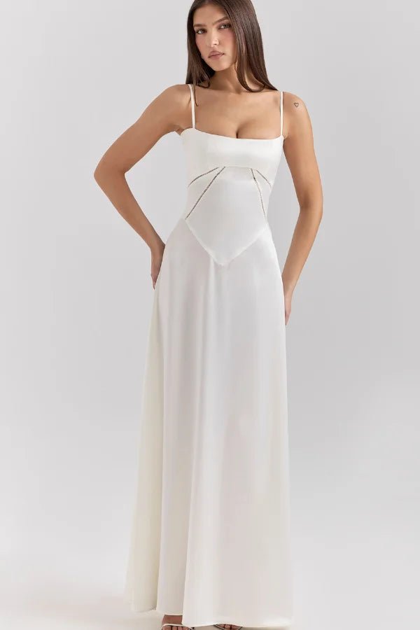 Robe Longue à Bretelles Fines Femme