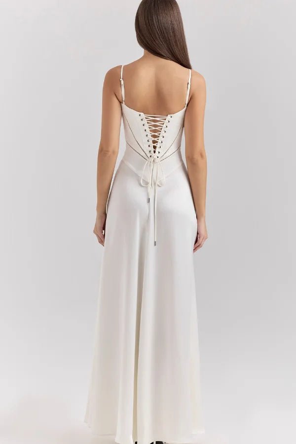 Robe Longue à Bretelles Fines Femme