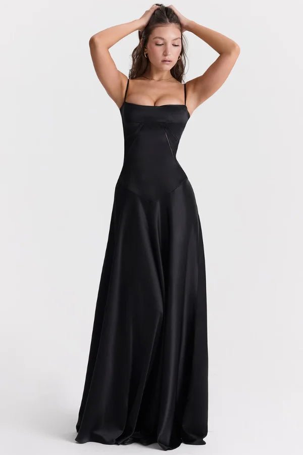 Robe Longue à Bretelles Fines Femme