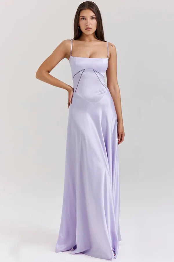 Robe Longue à Bretelles Fines Femme