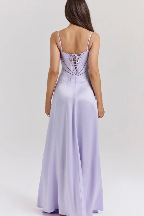 Robe Longue à Bretelles Fines Femme