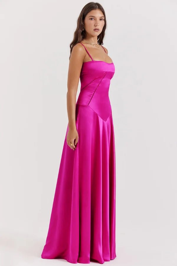 Robe Longue à Bretelles Fines Femme