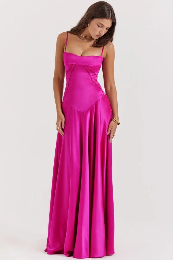 Robe Longue à Bretelles Fines Femme