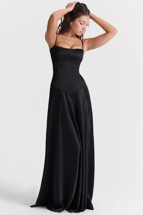 Robe Longue à Bretelles Fines Femme