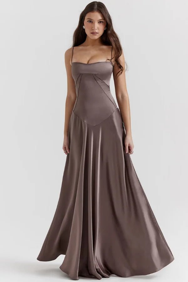 Robe Longue à Bretelles Fines Femme