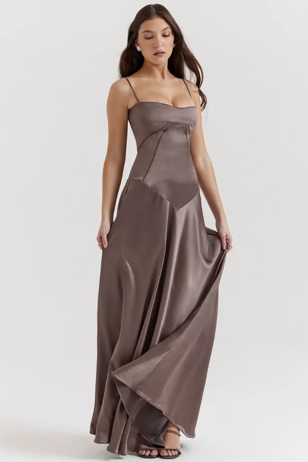 Robe Longue à Bretelles Fines Femme