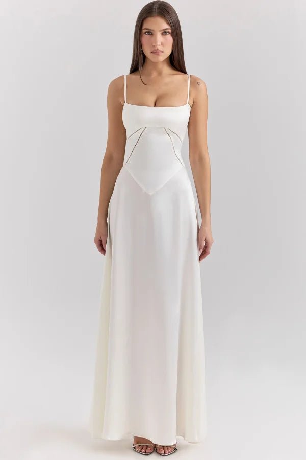 Robe Longue à Bretelles Fines Femme